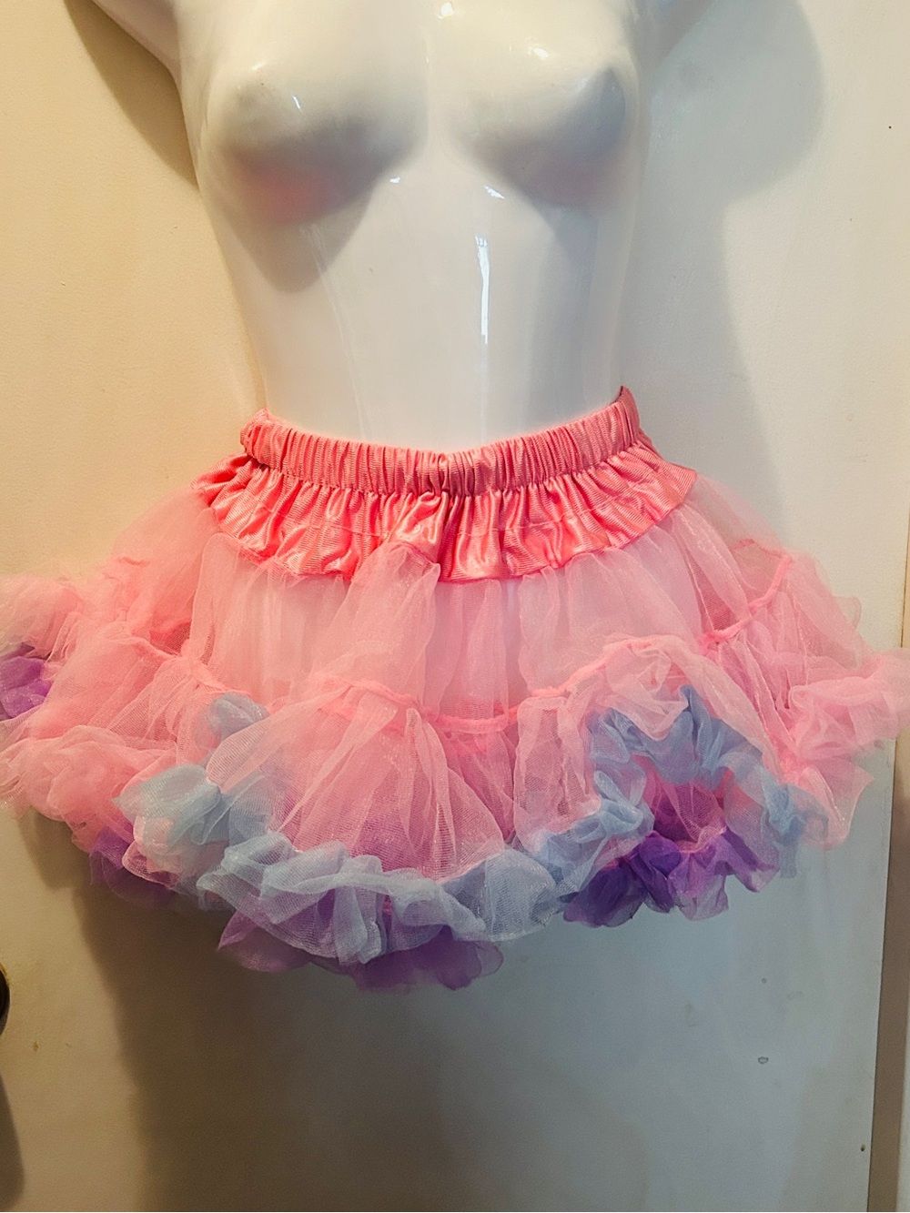 Pink Multi-Layer Tulle Petticoat Skirt